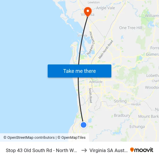 Stop 43 Old South Rd - North West side to Virginia SA Australia map