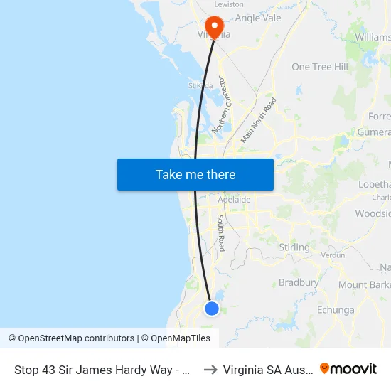 Stop 43 Sir James Hardy Way - West side to Virginia SA Australia map