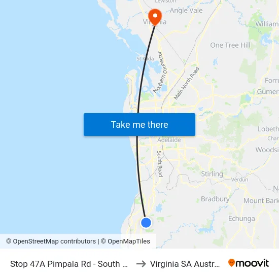 Stop 47A Pimpala Rd - South side to Virginia SA Australia map