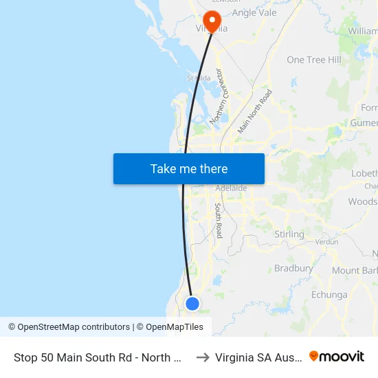 Stop 50 Main South Rd - North West side to Virginia SA Australia map