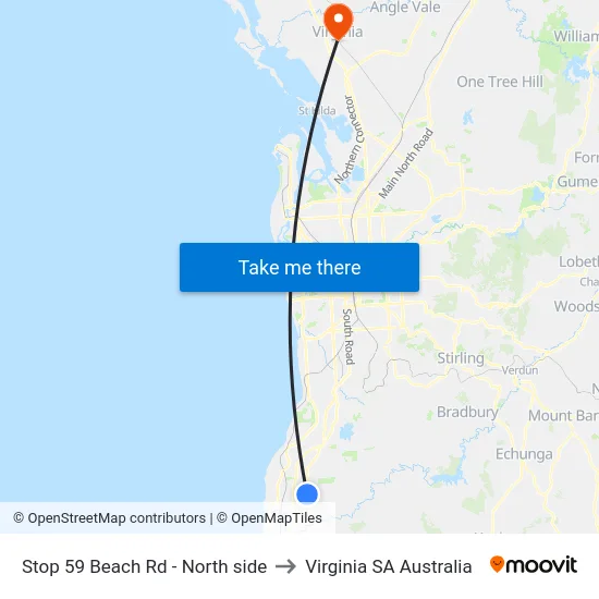 Stop 59 Beach Rd - North side to Virginia SA Australia map