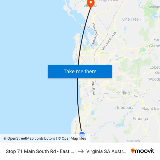 Stop 71 Main South Rd - East side to Virginia SA Australia map