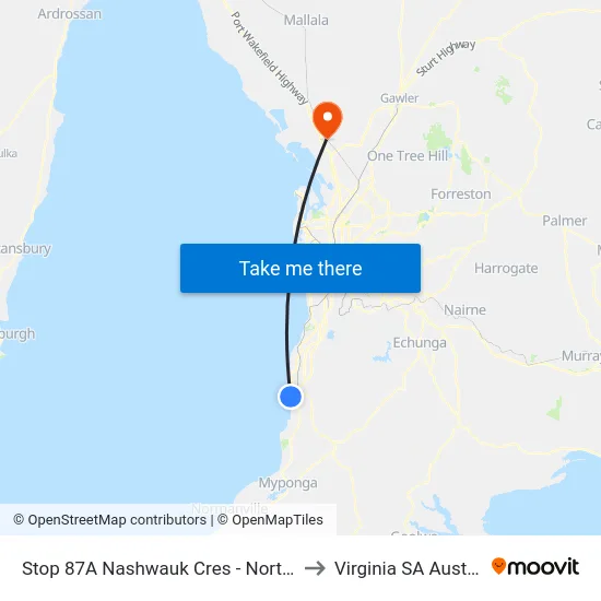 Stop 87A Nashwauk Cres - North side to Virginia SA Australia map