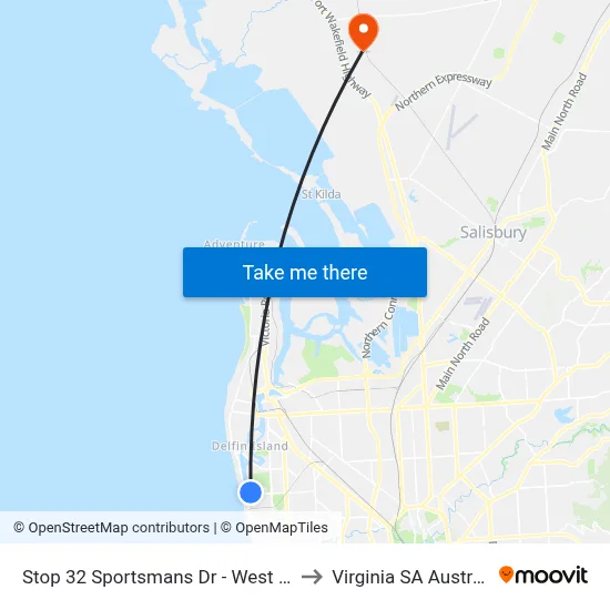 Stop 32 Sportsmans Dr - West side to Virginia SA Australia map