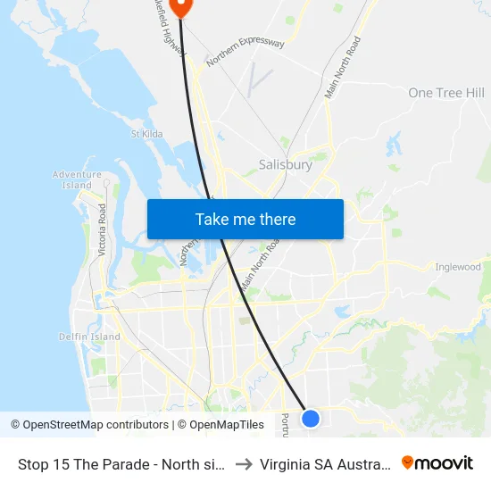 Stop 15 The Parade - North side to Virginia SA Australia map