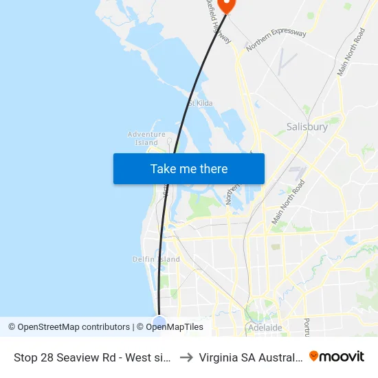 Stop 28 Seaview Rd - West side to Virginia SA Australia map