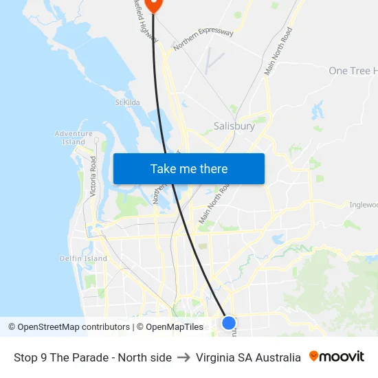 Stop 9 The Parade - North side to Virginia SA Australia map