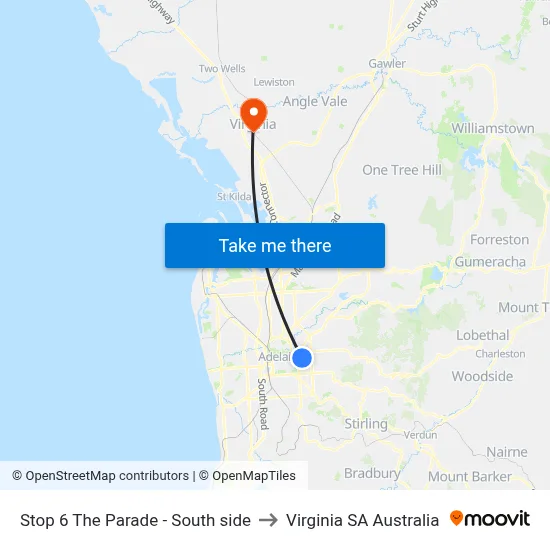 Stop 6 The Parade - South side to Virginia SA Australia map