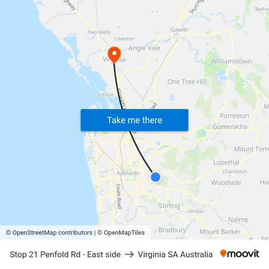 Stop 21 Penfold Rd - East side to Virginia SA Australia map