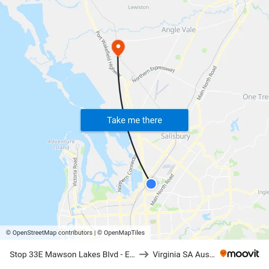 Stop 33E Mawson Lakes Blvd - East side to Virginia SA Australia map