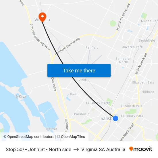 Stop 50/F John St - North side to Virginia SA Australia map