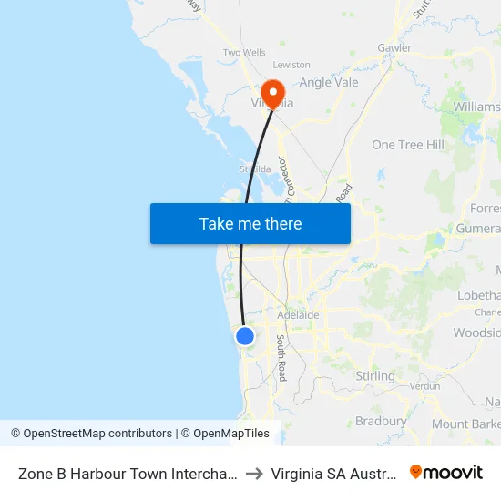 Zone B Harbour Town Interchange to Virginia SA Australia map