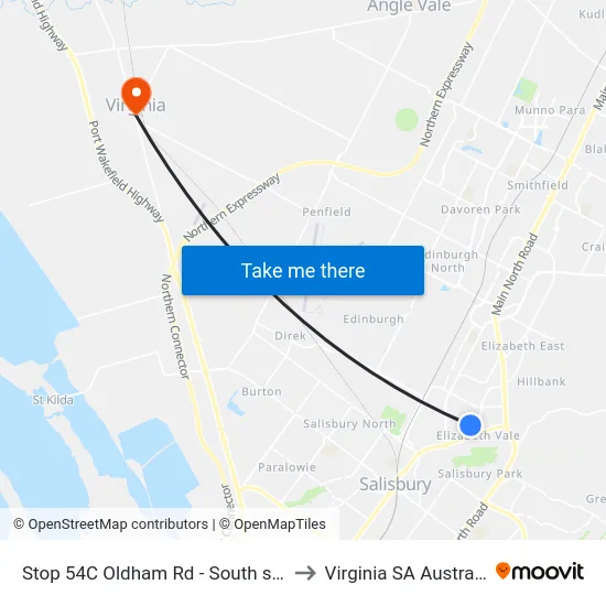 Stop 54C Oldham Rd - South side to Virginia SA Australia map