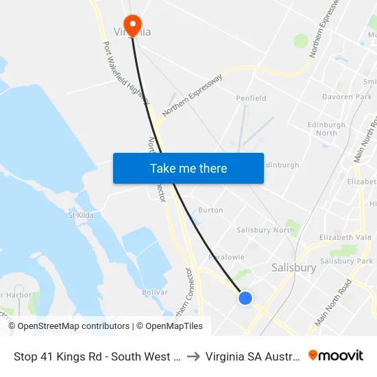 Stop 41 Kings Rd - South West side to Virginia SA Australia map