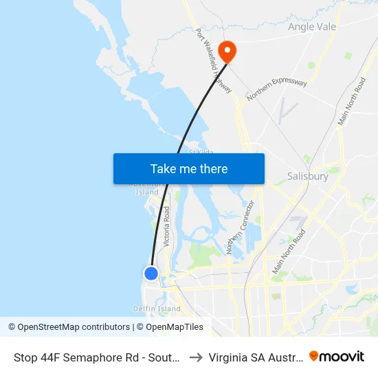 Stop 44F Semaphore Rd - South side to Virginia SA Australia map