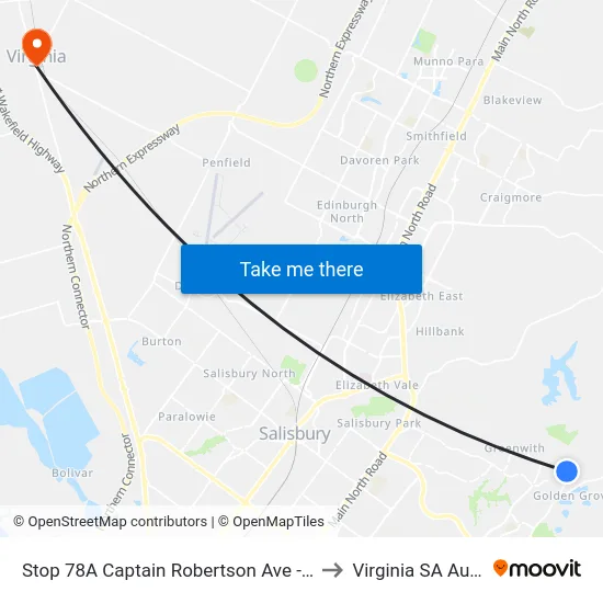Stop 78A Captain Robertson Ave - South side to Virginia SA Australia map