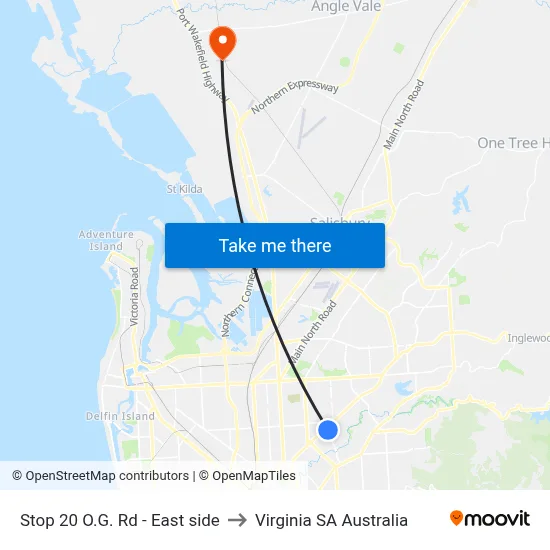 Stop 20 O.G. Rd - East side to Virginia SA Australia map