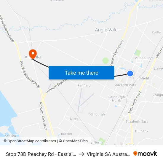 Stop 78D Peachey Rd - East side to Virginia SA Australia map