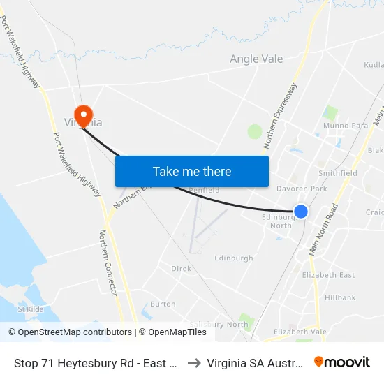 Stop 71 Heytesbury Rd - East side to Virginia SA Australia map