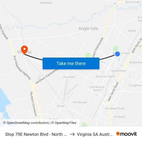 Stop 79E Newton Blvd - North side to Virginia SA Australia map