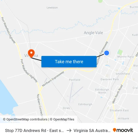 Stop 77D Andrews Rd - East side to Virginia SA Australia map