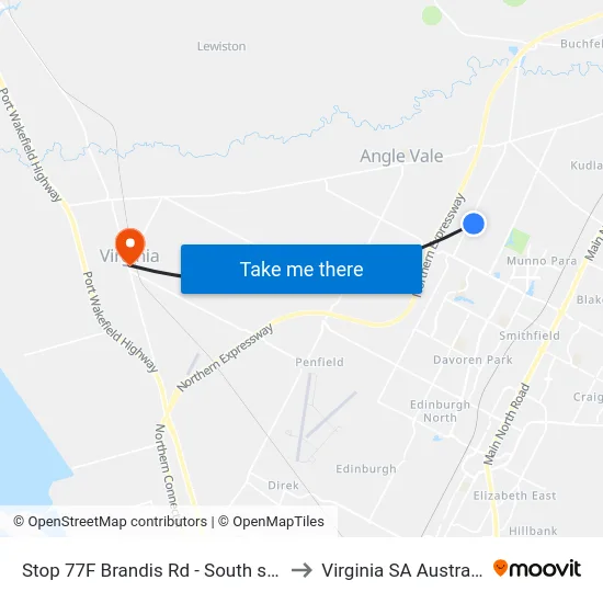 Stop 77F Brandis Rd - South side to Virginia SA Australia map