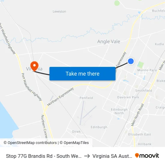 Stop 77G Brandis Rd - South West side to Virginia SA Australia map