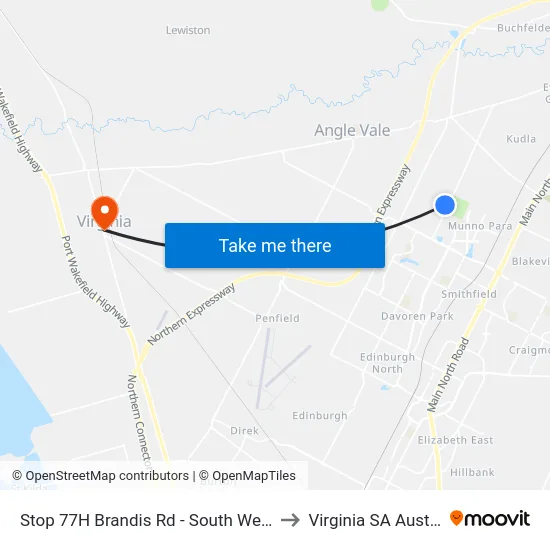 Stop 77H Brandis Rd - South West side to Virginia SA Australia map