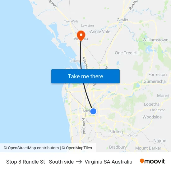 Stop 3 Rundle St - South side to Virginia SA Australia map