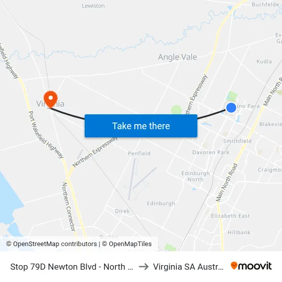 Stop 79D Newton Blvd - North side to Virginia SA Australia map