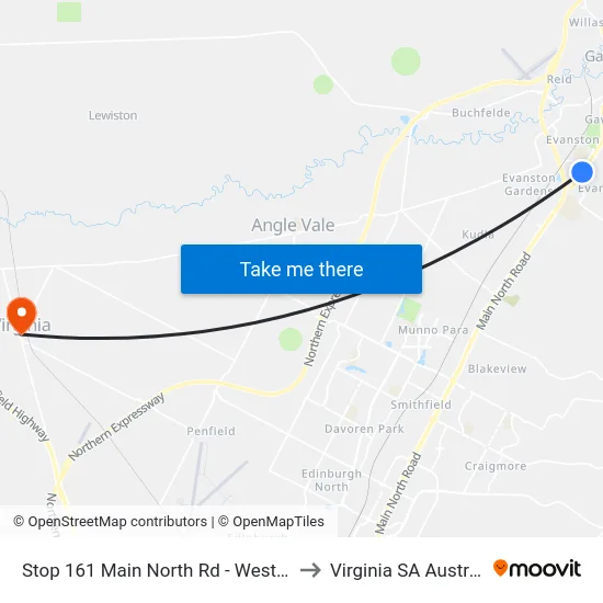 Stop 161 Main North Rd - West side to Virginia SA Australia map