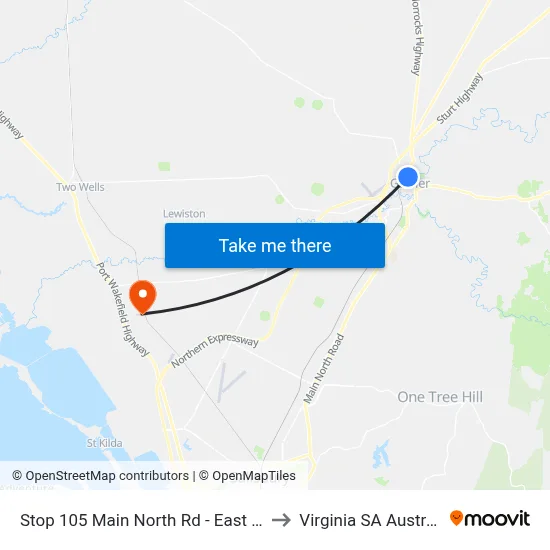 Stop 105 Main North Rd - East side to Virginia SA Australia map