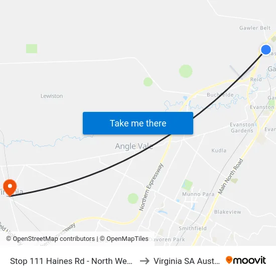 Stop 111 Haines Rd - North West side to Virginia SA Australia map