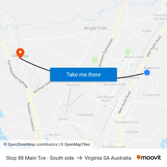 Stop 88 Main Tce - South side to Virginia SA Australia map