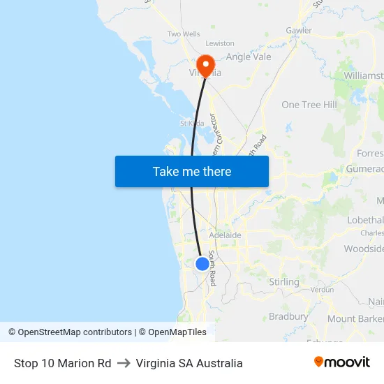 Stop 10 Marion Rd to Virginia SA Australia map