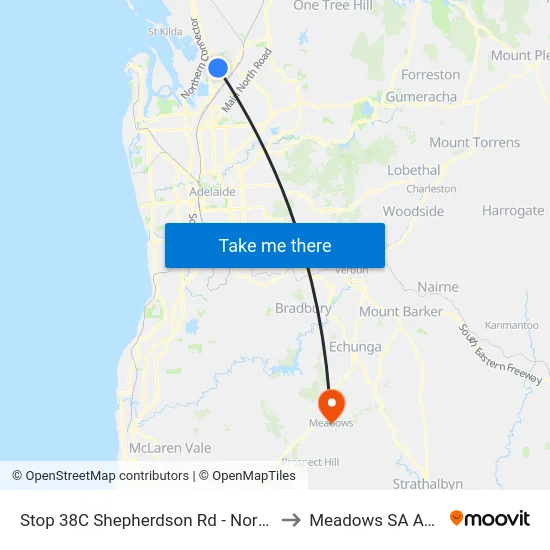 Stop 38C Shepherdson Rd - North East side to Meadows SA Australia map