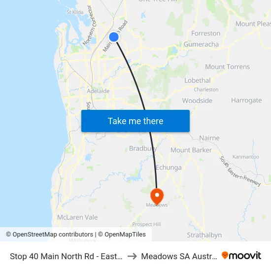 Stop 40 Main North Rd - East side to Meadows SA Australia map