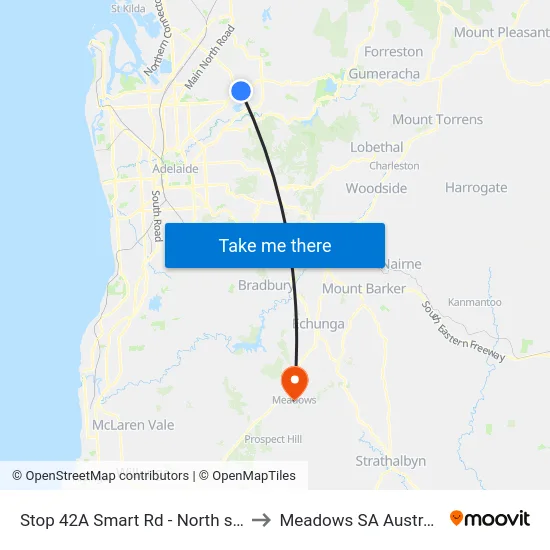 Stop 42A Smart Rd - North side to Meadows SA Australia map