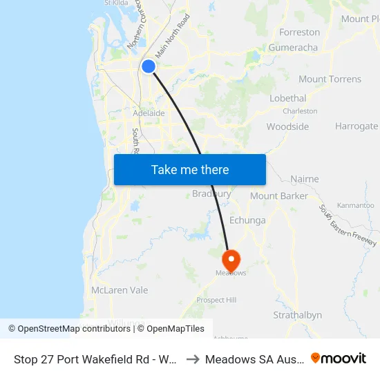 Stop 27 Port Wakefield Rd - West side to Meadows SA Australia map