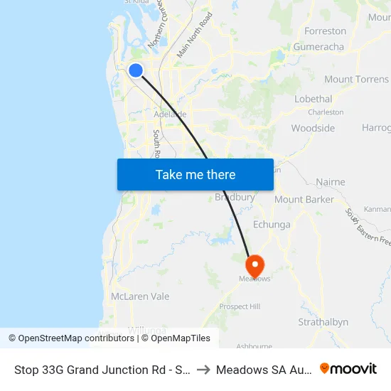 Stop 33G Grand Junction Rd - South side to Meadows SA Australia map