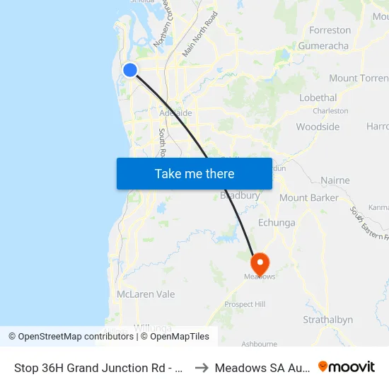 Stop 36H Grand Junction Rd - North side to Meadows SA Australia map