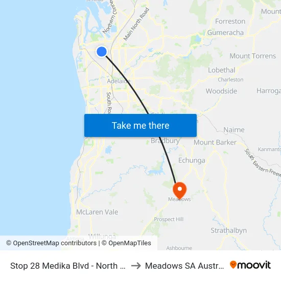 Stop 28 Medika Blvd - North side to Meadows SA Australia map
