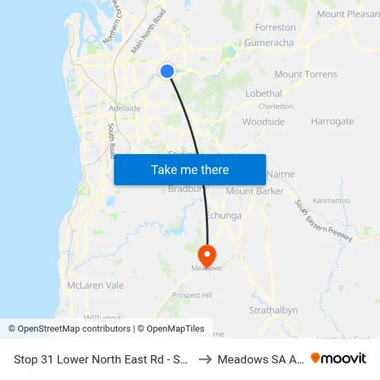 Stop 31 Lower North East Rd - South East side to Meadows SA Australia map