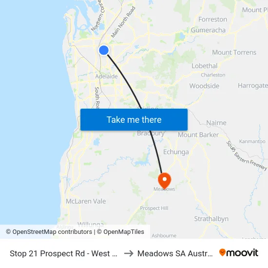 Stop 21 Prospect Rd - West side to Meadows SA Australia map