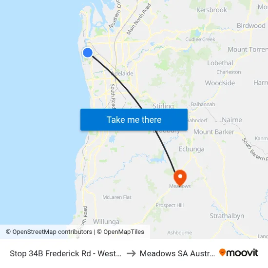 Stop 34B Frederick Rd - West side to Meadows SA Australia map