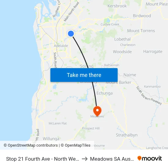 Stop 21 Fourth Ave - North West side to Meadows SA Australia map