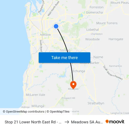 Stop 21 Lower North East Rd - West side to Meadows SA Australia map