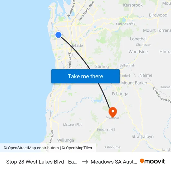 Stop 28 West Lakes Blvd - East side to Meadows SA Australia map
