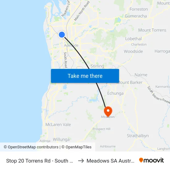 Stop 20 Torrens Rd - South side to Meadows SA Australia map