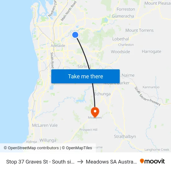 Stop 37 Graves St - South side to Meadows SA Australia map